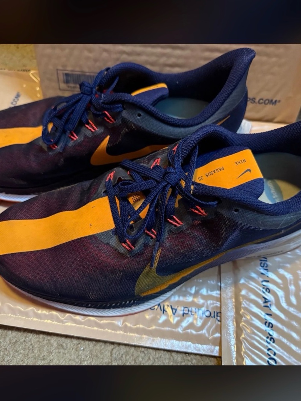 Men’s Sz.12 Nike Zoom X Navy/Orange Athletic Sneakers